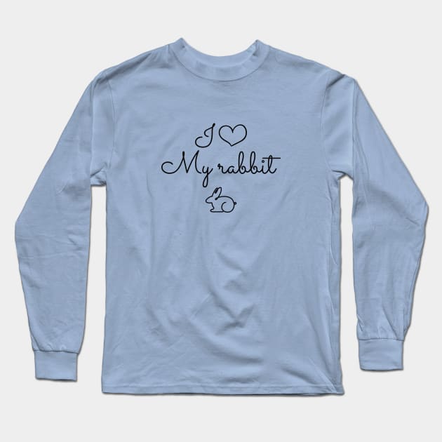 Cute I heart my rabbit design for bunny lovers Long Sleeve T-Shirt by Selma22Designs